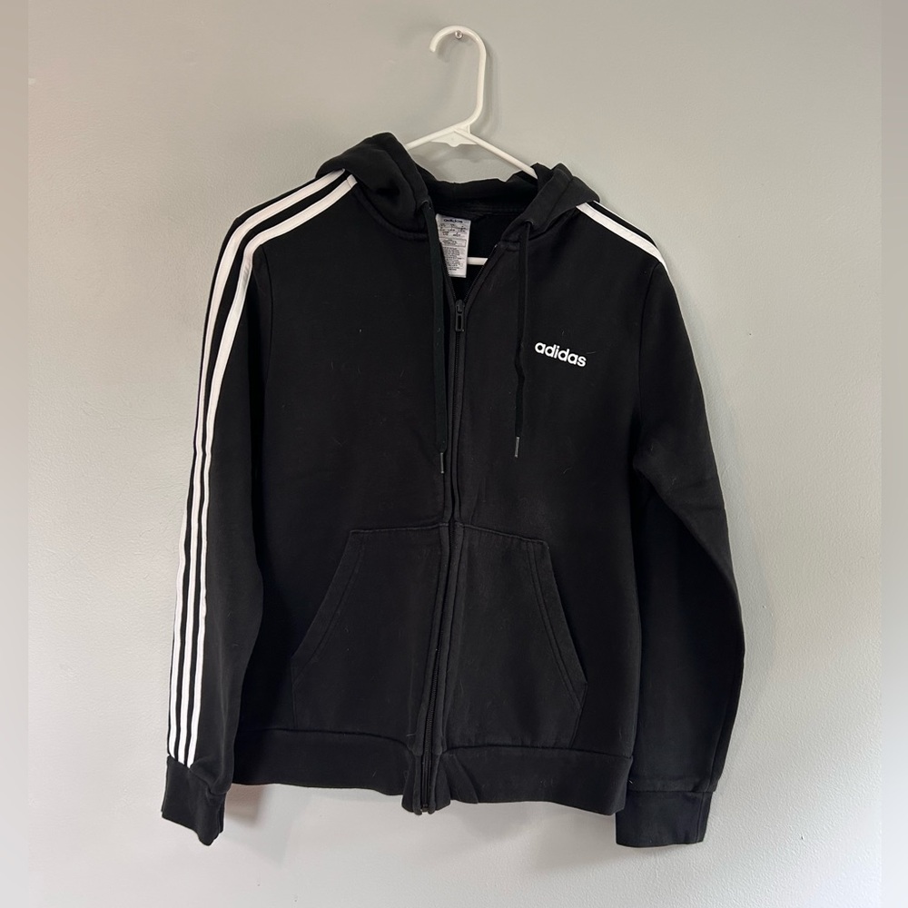 NWOT Adidas kids black zip-up hoodie